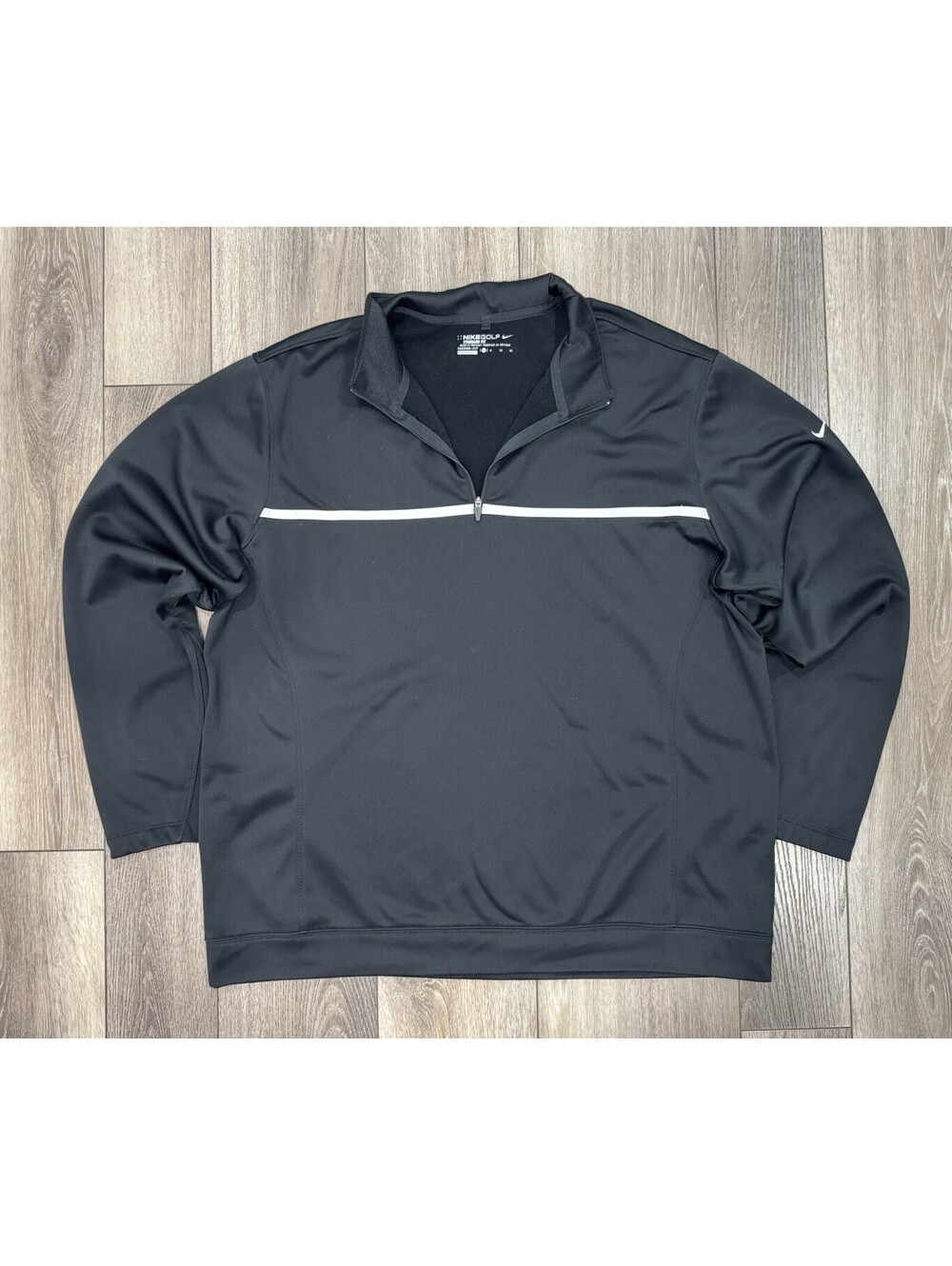 Nike Golf Jacket Mens Xl Black Soft Shell Quarter-Zip Long Sleeve Logo